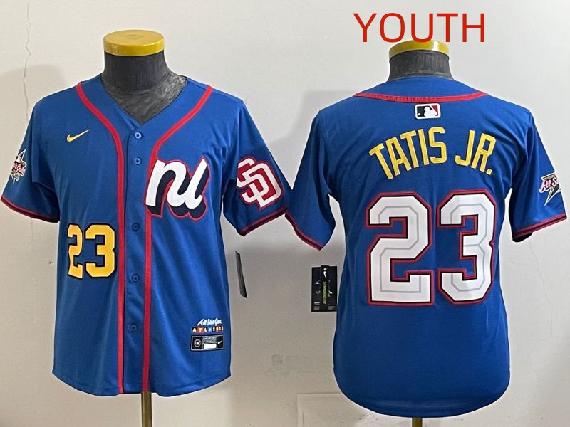 Youth 2025 San Diego Padres #23 Tatis jr Blue All star Nike MLB Jersey style 1